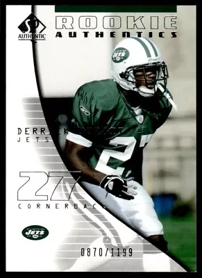 2004 SP Authentic Derrick Strait Rookie 0870/1199 New York Jets #142 R17 - Image 1 of 2