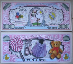SEGNALIBRO banconota DOLLARO nascita BIMBA bambina battesimo festa $ neonato - Imagen 1 de 1