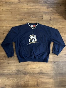 Milwaukee Brewers Jacket Pullover Nike Team Center Swoosh Miller Park Mens Large - Picture 1 of 10