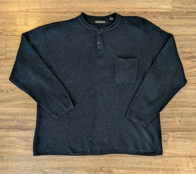 VTG 90s Structure Henley Roll Neck Sweater Lambswool Soft Rabbit Hair - L EUC - Image 1 of 4