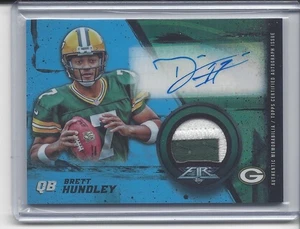 * BRETT HUNDLEY * 2015 TOPPS FIRE BLUE REFRACTOR AUTO JERSEY PATCH RC # 75 - Picture 1 of 1
