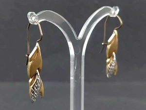 Preciosos pendientes colgantes antiguos para mujer, de oro de 8 quilates - Imagen 1 de 5