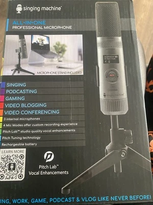 The Singing Machine All-In-One Professional Black Microphone SMM2097 - Brand New - Image 1 of 2