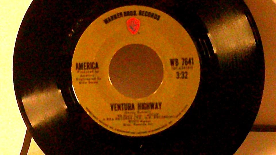 America,WB 7641, "Ventura Highway"US,7"45,1972 California rock, GREEN labels,M - Image 1 of 2