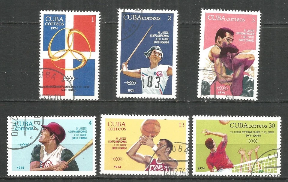 Caribbean 1974 year , used stamps sport - Image 1 of 1