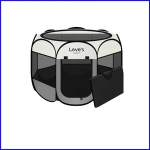 Playpen per cuccioli grigio resistente - tenda con cerniera da interno/esterno per tutte le taglie - Foto 1 di 11