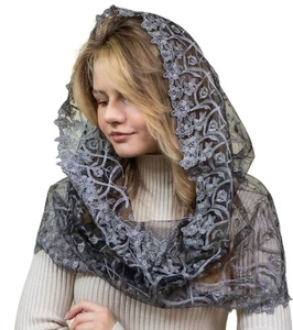 Catholic Mantilla Infinity Mass Church Lace Chapel Cathedral Mass Head Veil -... - Picture 1 of 6