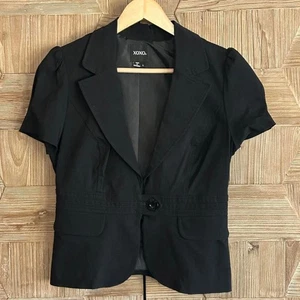 Neu mit Etikett Xoxo Damen Blazer schwarz Kurzarm Größe L Einknopf Büro - Bild 1 von 4