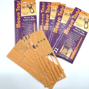 100+pcs Cable Labels, Orange Cord Tags for Electronics/Electrical Cords USA - Picture 1 of 11