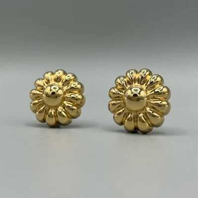 Pendientes vintage con motivo floral tono dorado Monet Foto 1 de 4