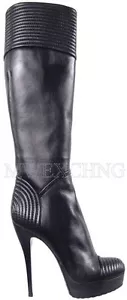 Loriblu Stiletto Black Leather Platforms Boots EU 36 Womens Shoes High Heels - Picture 1 of 15