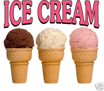 HARBOUR SIGNS Ice Cream Decal 12" Cones Concession Restaurant Food Truck Vinyl Sticker