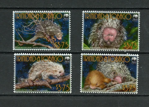 J731  Trinidad & Tobago  2008   fauna Brazilian porcupine  WWF   4v.   MNH Cover