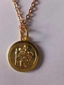 Chidrens Boys/Girls Gold Plated St Christopher Boxing/Holy Communion Gift - Picture 1 of 3