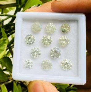 5 Pcs Salt And Paper 5 ct Lab-Grown Polished Moissanite Round Cut Diamondss - Picture 1 of 19