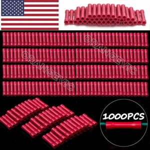 1000X Insulated Straight Butt Connectors Electrical Wire Crimp Terminal 22-18AWG - Picture 1 of 8