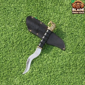 14" handgefertigtes Kohlenstoffstahl Schlangen Dolch Messer mit scharfer zweischneidiger Klinge - Bild 1 von 6