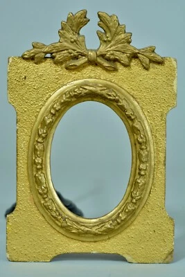 Cadre ancien bois doré ovale miniature rinceau louis XVI Miniature frame cornice - Photo 1/4