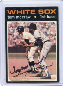 1971 TOPPS BASEBALL #373 TOM McGRAW, AUTOGRAPH, CHICAGO WHITE SOX 090817