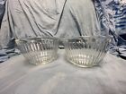 Pyrex Set Of 2 Clear Ribbed Nesting Mixing Bowls # 7401-S Vintage