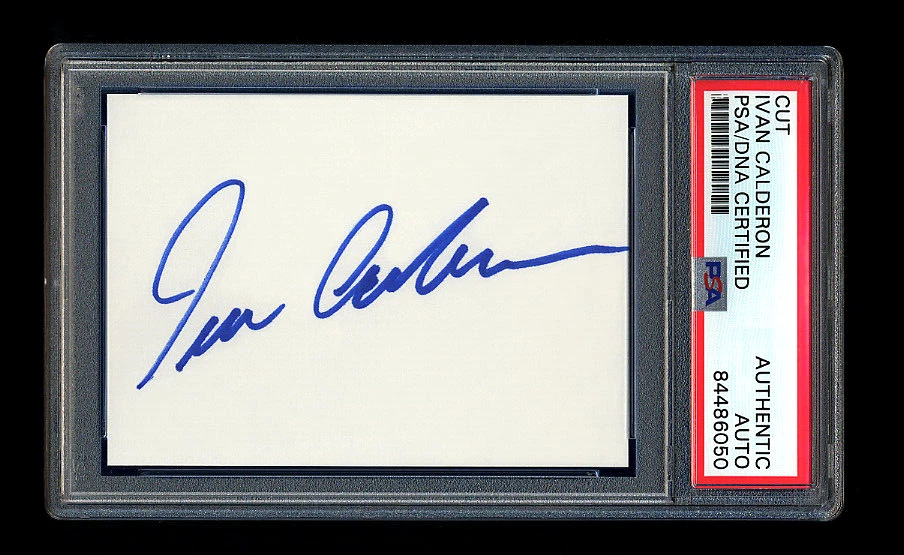 IVAN CALDERON SIGNED MINT CUT PSA/DNA MONTREAL EXPOS 1991 ALL STAR WHITE SOX - Image 1 of 1