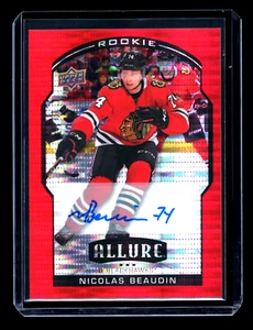 2020-21 UPPER DECK ALLURE #79 NICOLAS BEAUDIN ROOKIE RED RAINBOW AUTO RC /299 - Picture 1 of 2