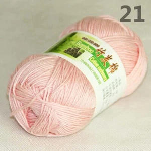 50g 1Ball Super Soft Worsted Natural Bamboo Cotton Knitting Yarn 921 Baby pink - Picture 1 of 24