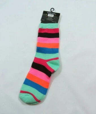 Womens Colorful Rugby Stripes Crew Socks Size 9-11 Mint Green Trim W - Image 1 of 2