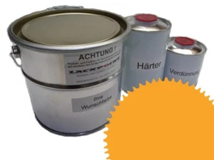 1,75 Litre Set 2K Peinture Voiture Ral 1003 Jaune Vif Mat Soie Aucun Vernis - Bild 1 von 1