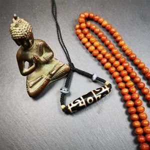 Gandhanra Guru Rinpoche's Ritual Paraphernalia Dzi Bead Necklace - Bild 1 von 11