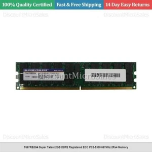 T667RB2G4 Super Talent 2GB DDR2 Registered ECC PC2-5300 667Mhz 2Rx4 Memory - Picture 1 of 1