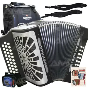 Hohner COMPADRE FBE - FA Diatonic Accordion Black + Bag Strap Book Harmonica Pad - Picture 1 of 5