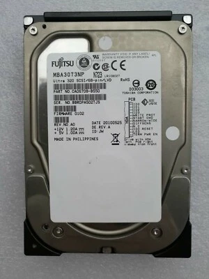 Fujitsu Limited MBA3073NP 73GB 15K Ultra 320 SCSI Internal Hard Drive 68pin HDD - Image 1 of 4