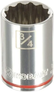 Kobalt New 1/2 Drive 12 Point Shallow Socket SAE & Metric - Pick a Size - Picture 1 of 10