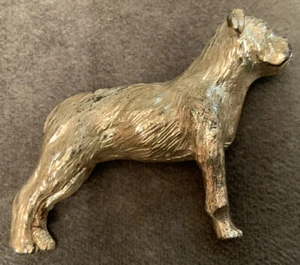 Figura vintage chapada en plata de un perro boxer 4,2 cm de alto y 5,3 cm de largo - Imagen 1 de 7
