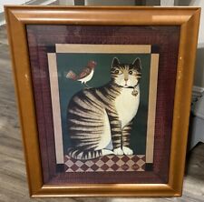 Diane Ulmer Pedersen Framed Print Cat Bird Folk Art Ren Wil Made in Canada