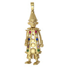 Moveable Clown Pendant 9Ct Yellow Gold