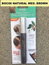 KISS COLORS QUICK COVER GRAY HAIR TOUCH UP BGC06 NATURAL MED. BROWN BRUSH TYPE 