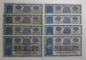British Leinen Bank 1 Pfund £ 1 Banknoten 1938-1961 B Größe: siehe Dropdown-Menü - Bild 1 von 18
