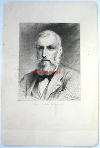 GRAVURE 1883 EDMOND HÉDOUIN PORTRAIT EMILE BAYARD k235 - Imagen 1 de 1