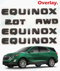 Gloss Black Door & Rear Equinox AWD 2.0T Letter Emblem OVERLAY Chevrolet Equinox - Bild 1 von 8