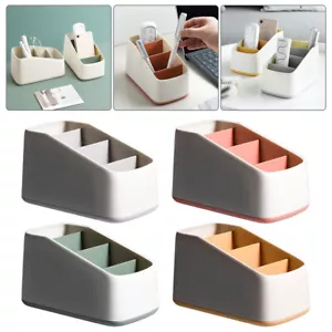 TV Remote Control Holder Table Storage Box 3 Grid Desktop Tidy Organizer Case #T - Picture 1 of 17