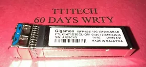 Gigamon SFP-533 10G FTLX1471D3BCL-GM SFP+ LR 1310nm SMF Transceiver module - Picture 1 of 1