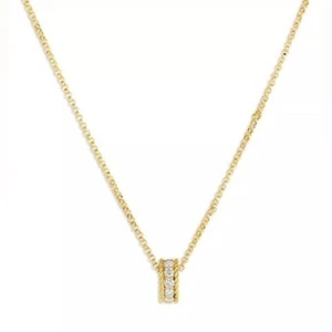 Roberto Coin 18K Gold Princess Rondel Pendant With Diamonds - Picture 1 of 5