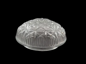 Clear Pressed Cut Glass Dome Ceiling Light Shade Flush Mount - Picture 1 of 8