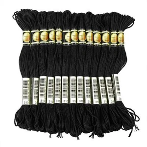 Black Embroidery Floss, 24 Skeins Embroidery Thread Friendship Bracelet - Picture 1 of 5