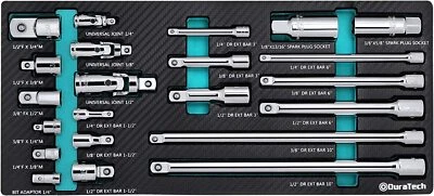 DURATECH 22-Piece Drive Tool Accessory Set, Including 1/4 3/8 1/2 Extension Bars - Image 1 of 4