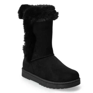 Nuevas botas de invierno SO para mujer negras de piel sintética cálidas acogedoras talla 6 7 10 - Imagen 1 de 8