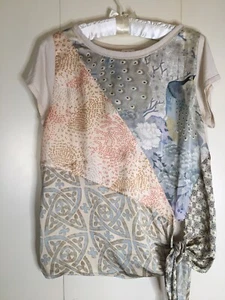 Tiny Small Short Sleeve Asian Deco Comfort Summer Waist Tie Elegant Retro Travel - Picture 1 of 5