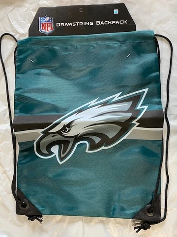 Philadelphia Eagles Drawstring Back Pack NEW Back Sack Free U.S.A. Shipping Cover